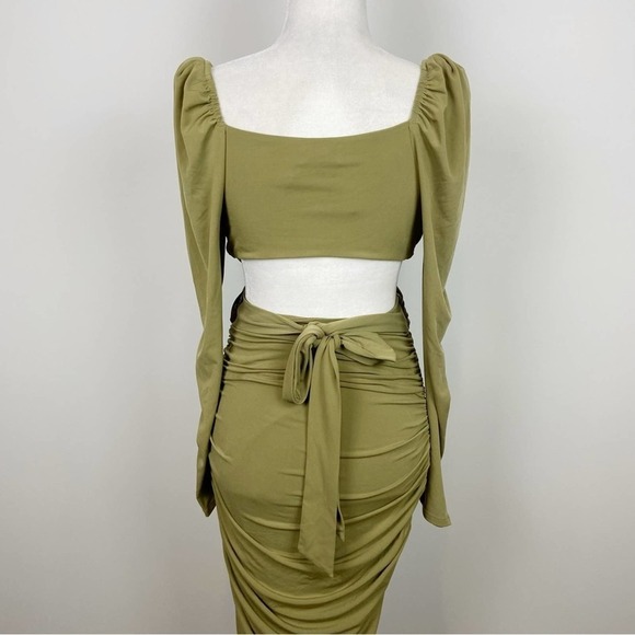 Majorelle Darla Midi Dress in Olive Green Size M - Picture 5 of 9